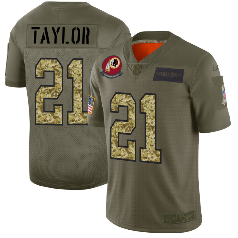 Men's Washington Redskins #21 Sean Taylor 2019 Olive/Camo Salute To Service Limited Stitched NFL Jersey